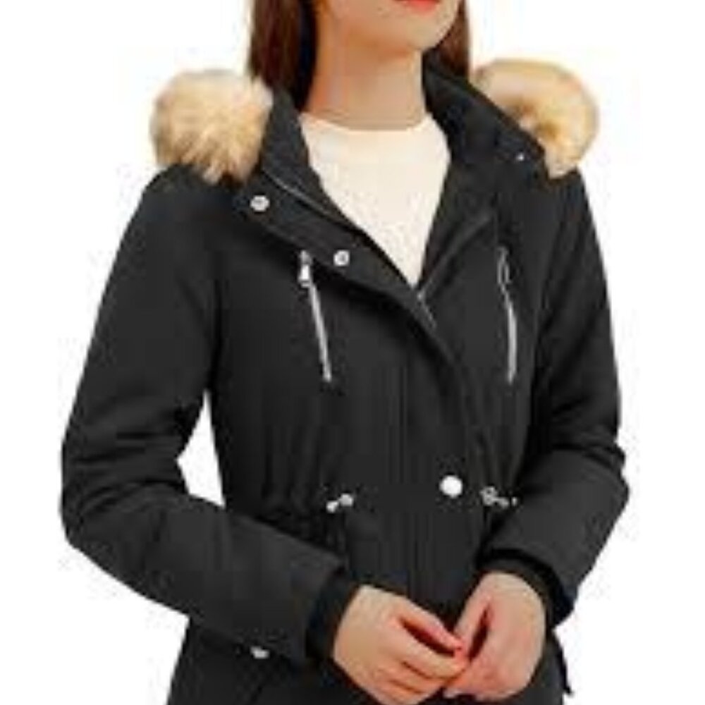 NWT: New Look Faux Fur Hooded Parka Jacket Size Large